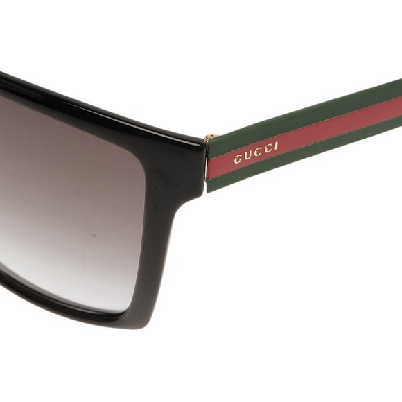 Gucci rectangle wayfarer sunglasses red green stripe GG 3535/s - Picture 3 of 9
